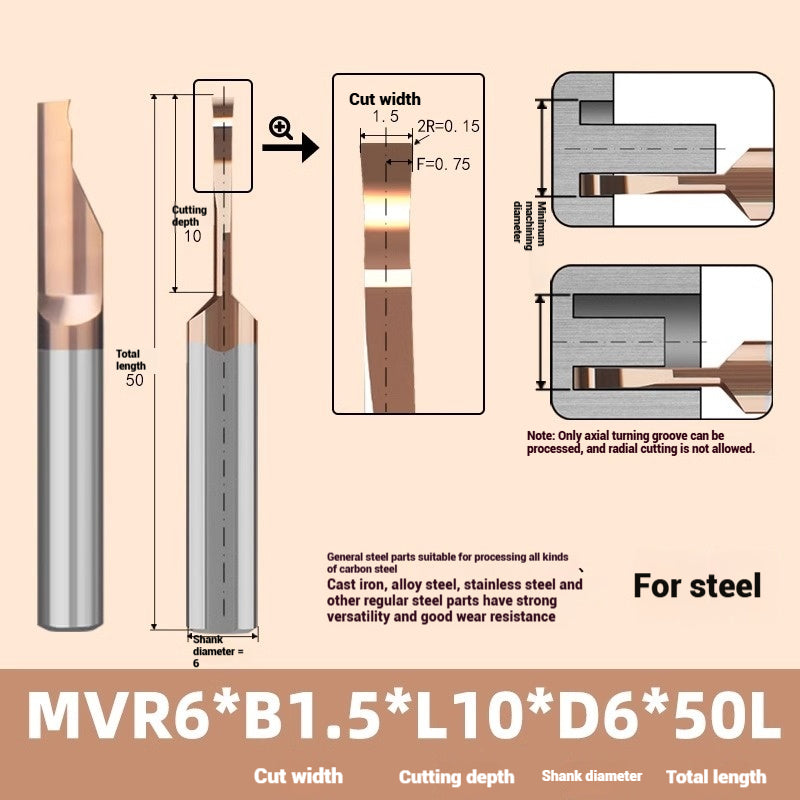 1139-MVR tungsten steel alloy large depth of cut groove cutter stainless steel, copper and aluminum with small hole coating boring cutter anti-vibration face groove cutter Shandong Denso Pricision Tools Co.,Ltd.